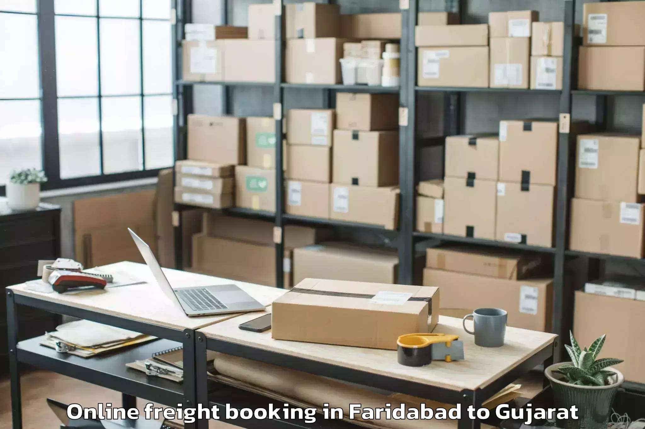 Affordable Faridabad to Jambughoda Online Freight Booking